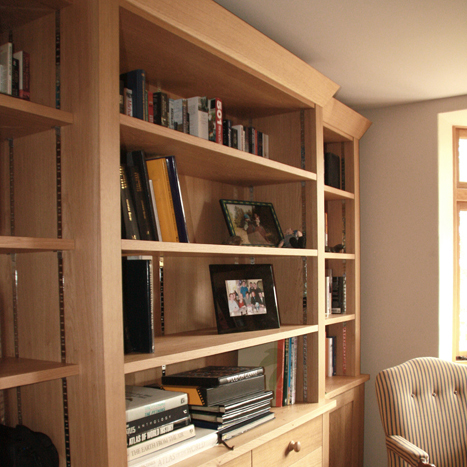 Study with oak bookcases 
